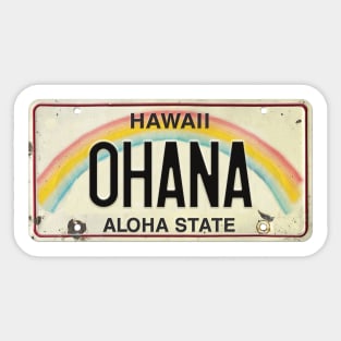 Vintage Hawaii License Plate OHANA Sticker